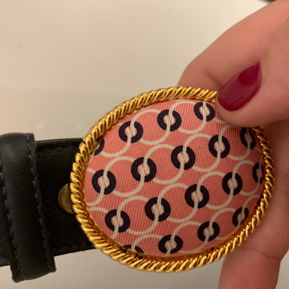 Vineyard Vines Navy Leather Silk Knots Buckle XL - Picture 4 of 6